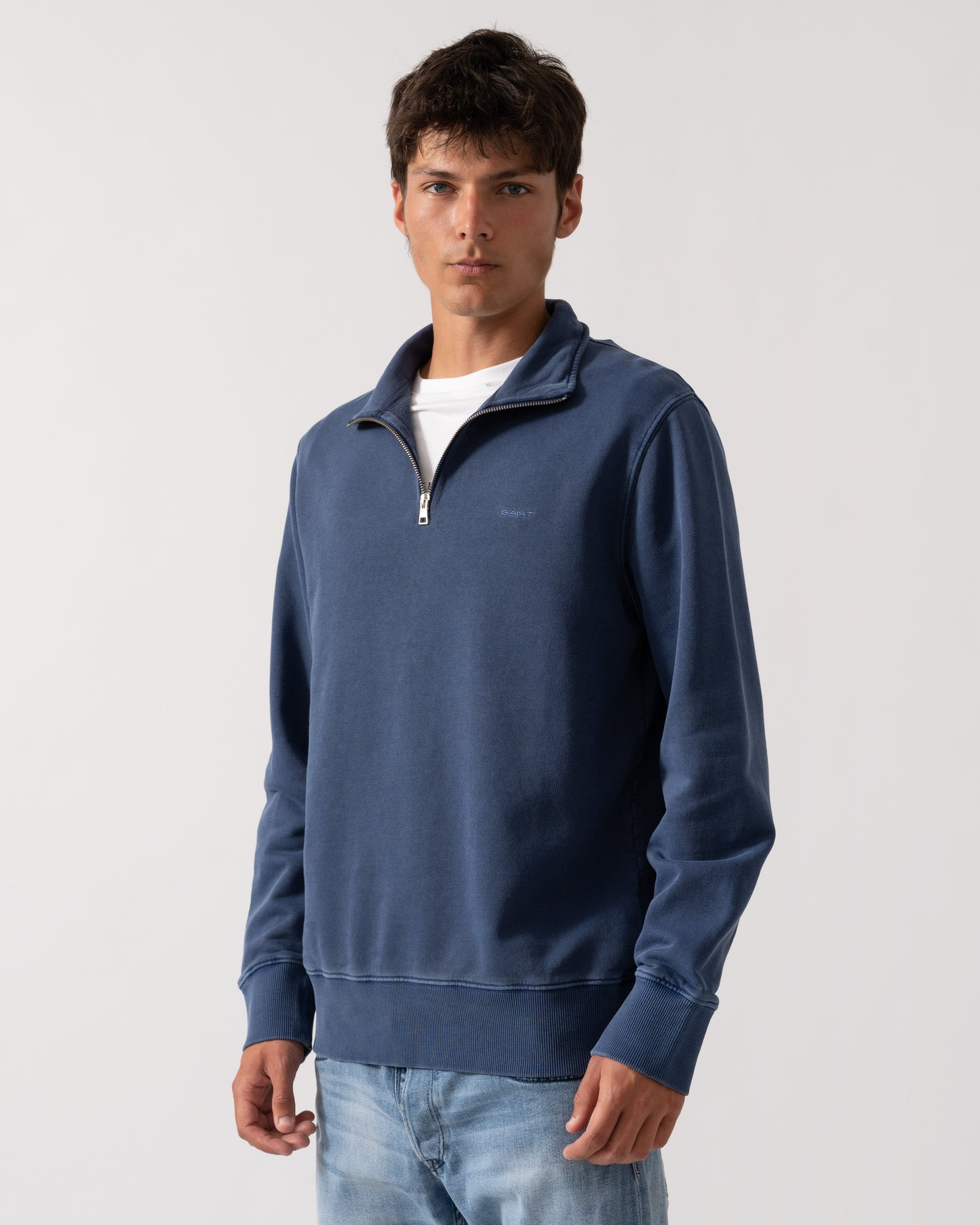 GANT Mens Regular Fit Sunfaded Half Zip Sweatshirt