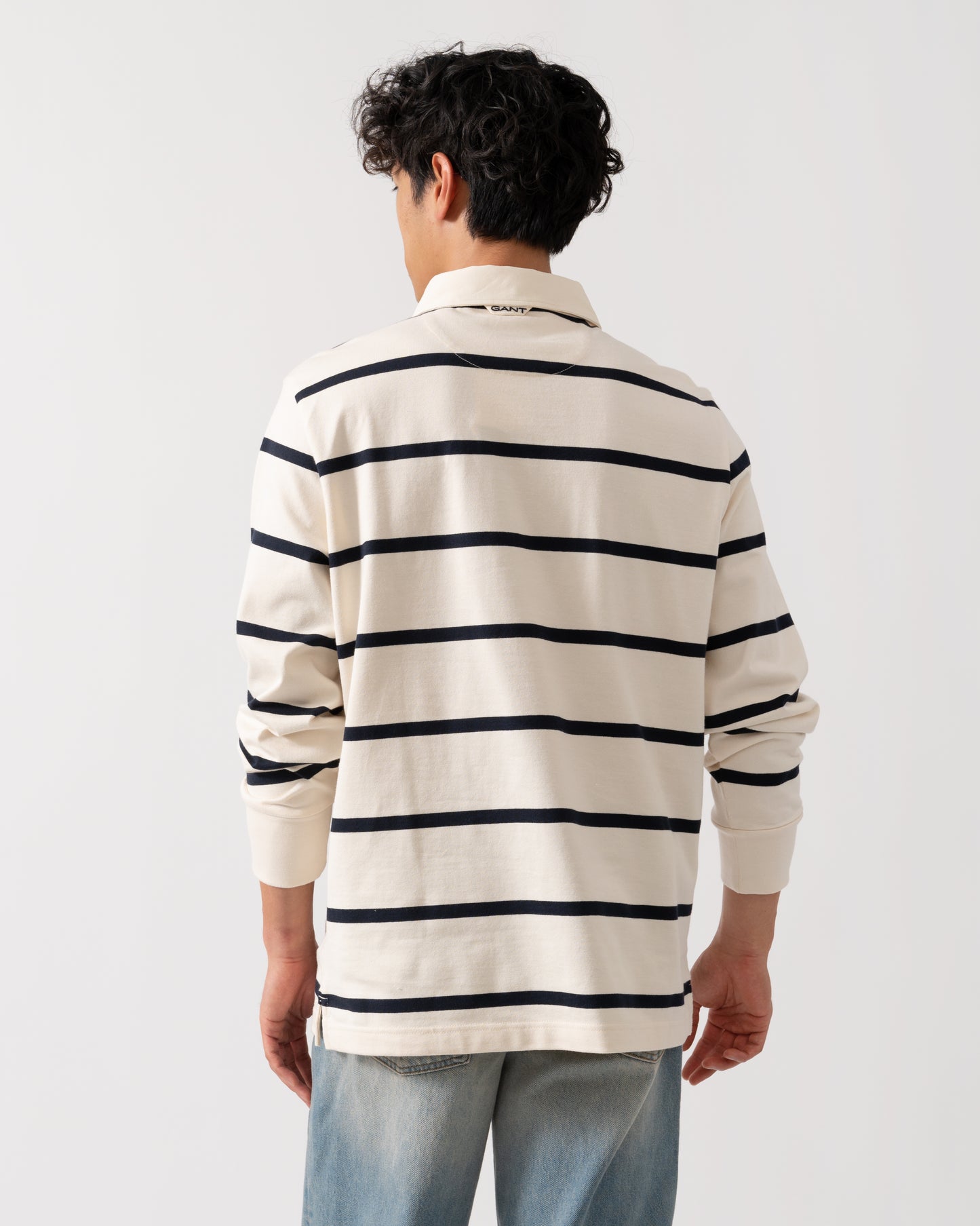 GANT Mens Thin Stripe Heavy Rugger - 130 Cream