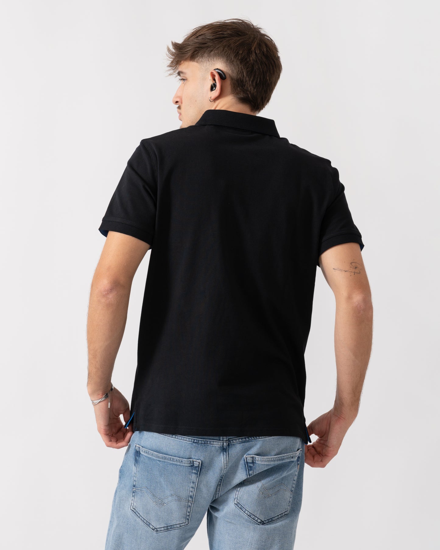 GANT Regular Fit Short Sleeve Contrast Pique Rugger - 5 Black