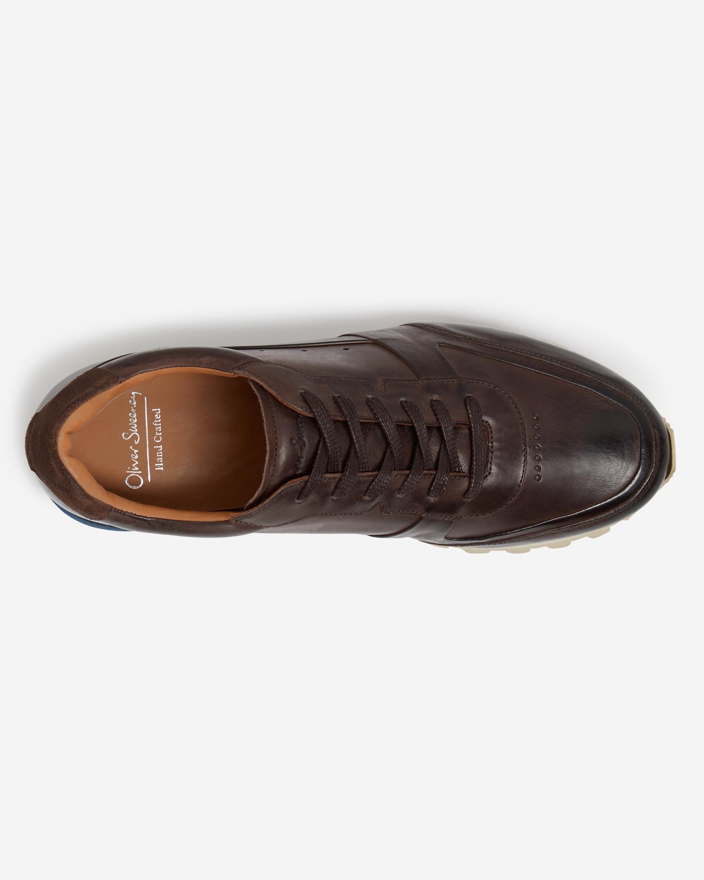 Oliver Sweeney Gaia Mens Hand Finished Calf Leather Trainers - Dark Brown