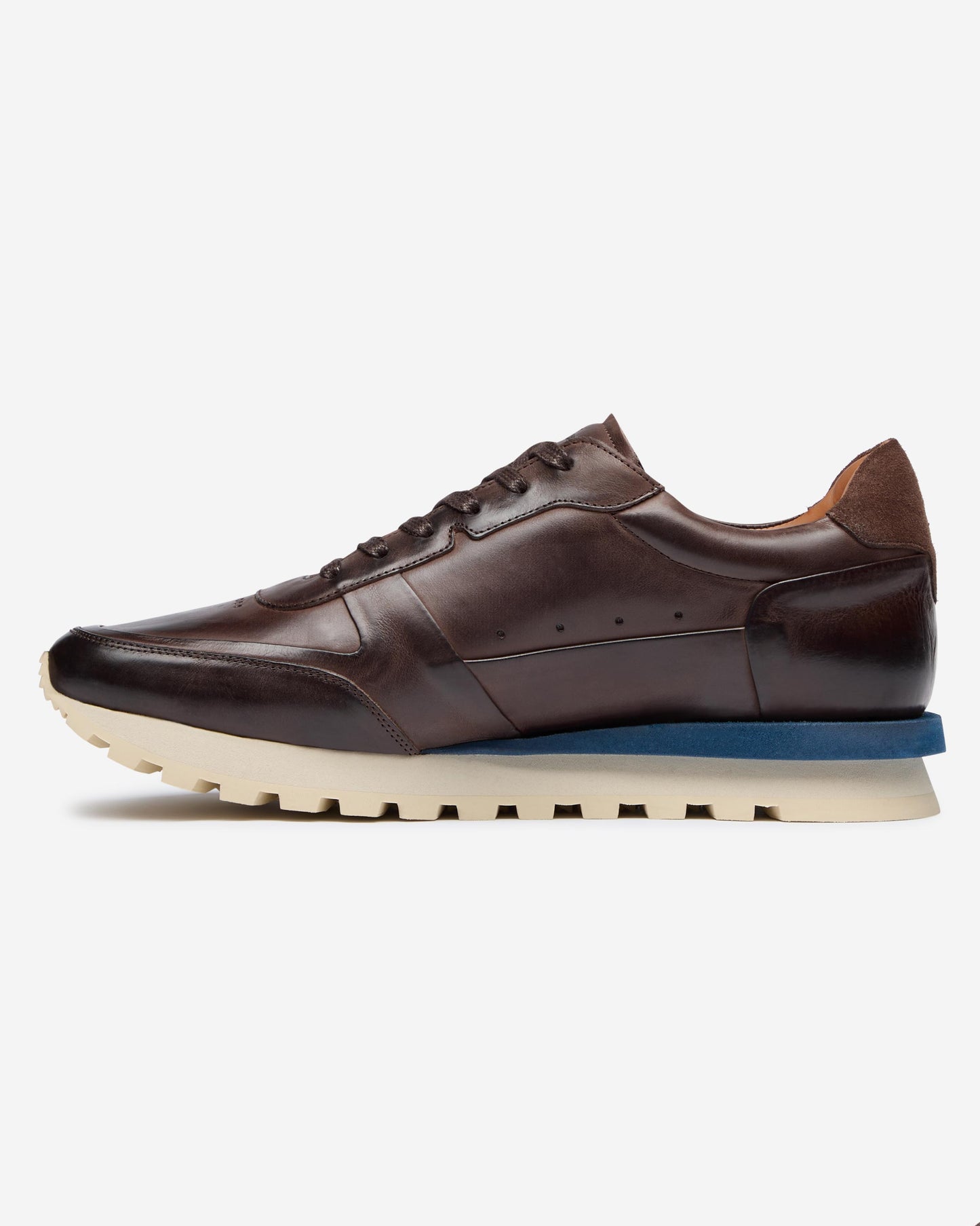 Oliver Sweeney Gaia Mens Hand Finished Calf Leather Trainers - Dark Brown