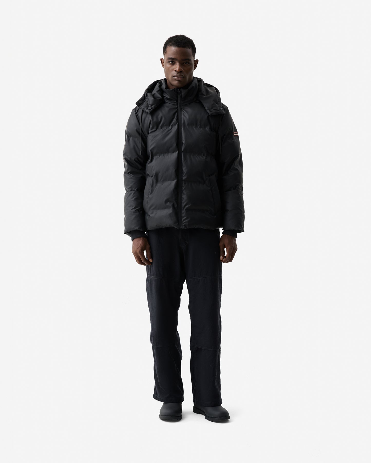 Hunter Wiley Mens PU Coated Puffer Jacket - Black