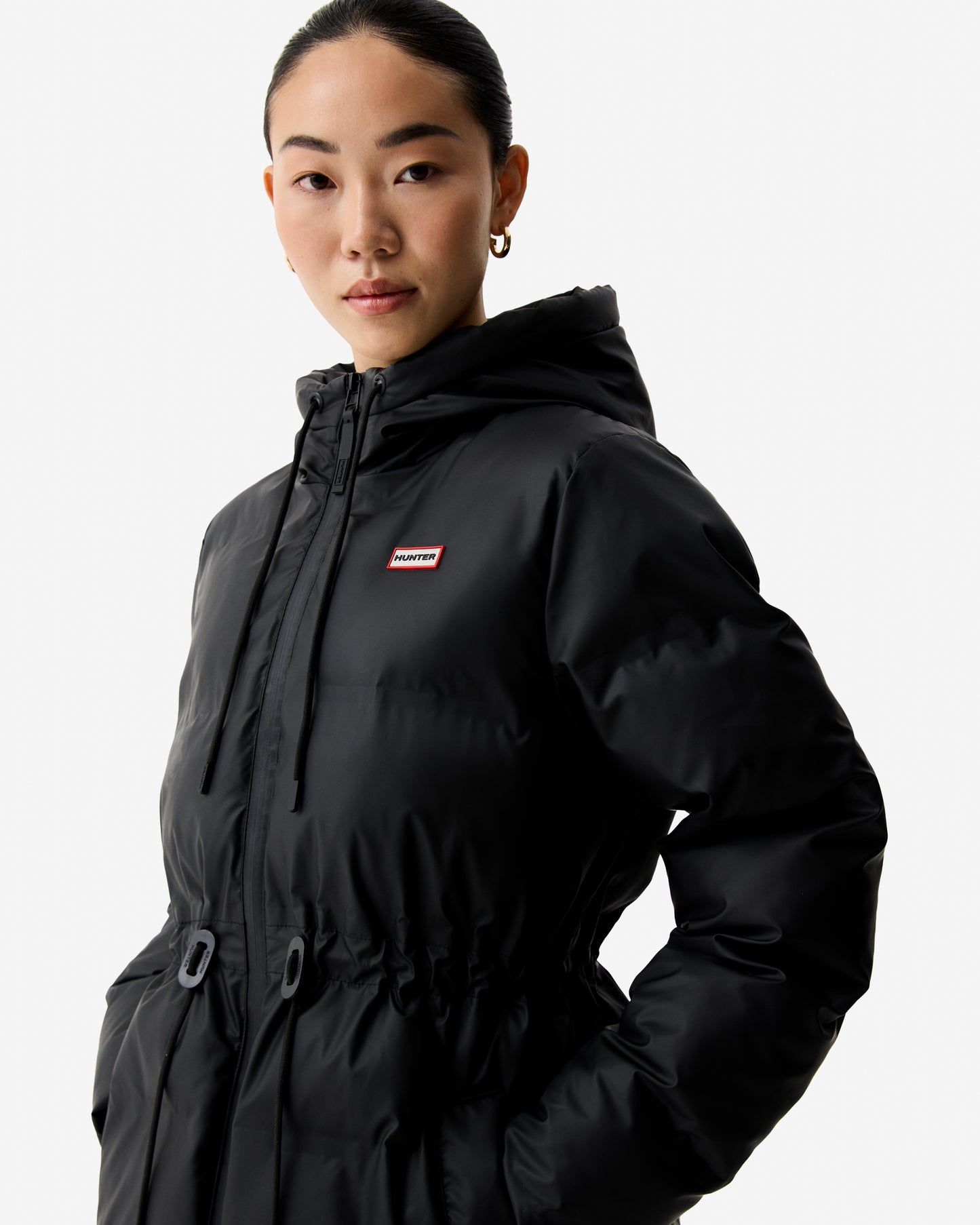 Hunter Lemhi Womens PU Coated Puffer Jacket - Black