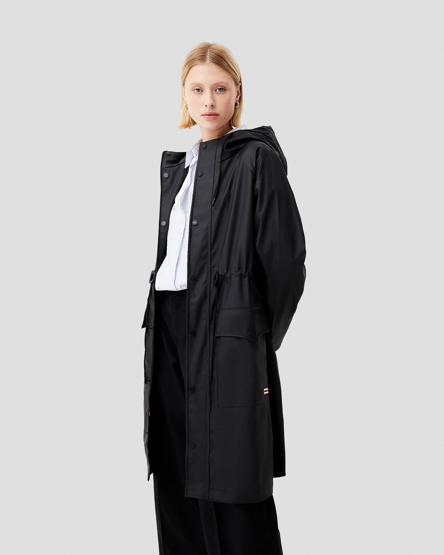 Hunter Janna Womens PU Coated Parka - Black