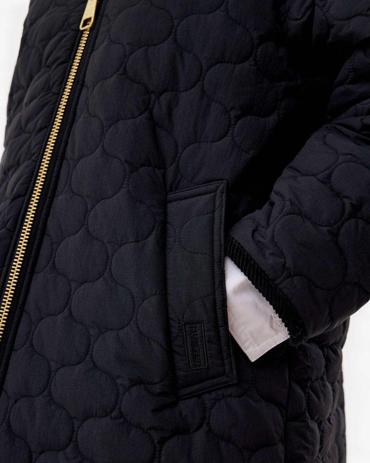 Hunter Fionn Womens Long Quilted Jacket - Black