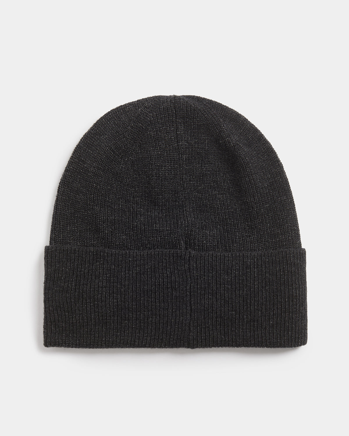 Lyle & Scott Lambswool Blend Ribbed Beanie - W155 Jet Black Marl