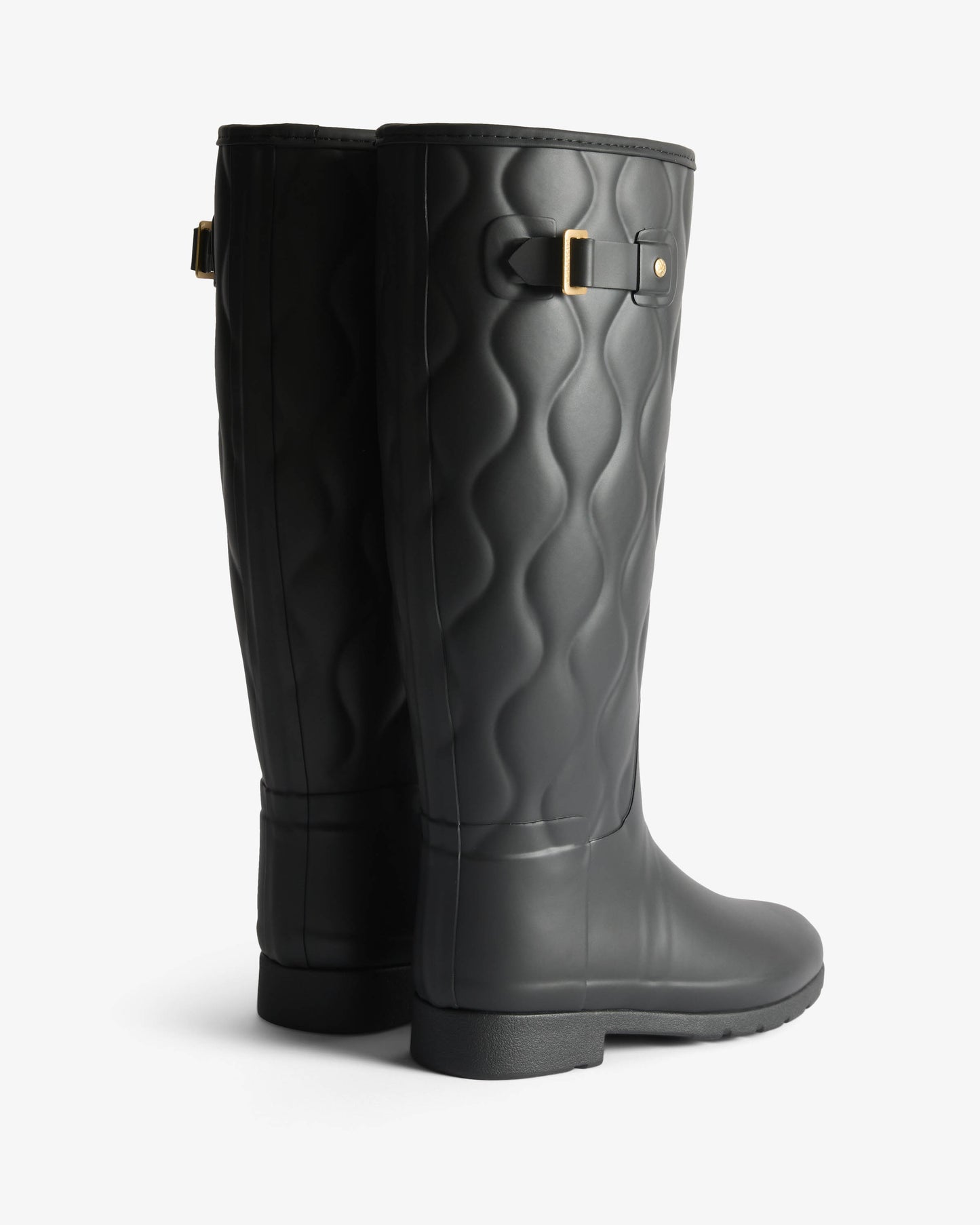 Hunter Womens Originals Refined Tall Onion Quilt Boots - Black