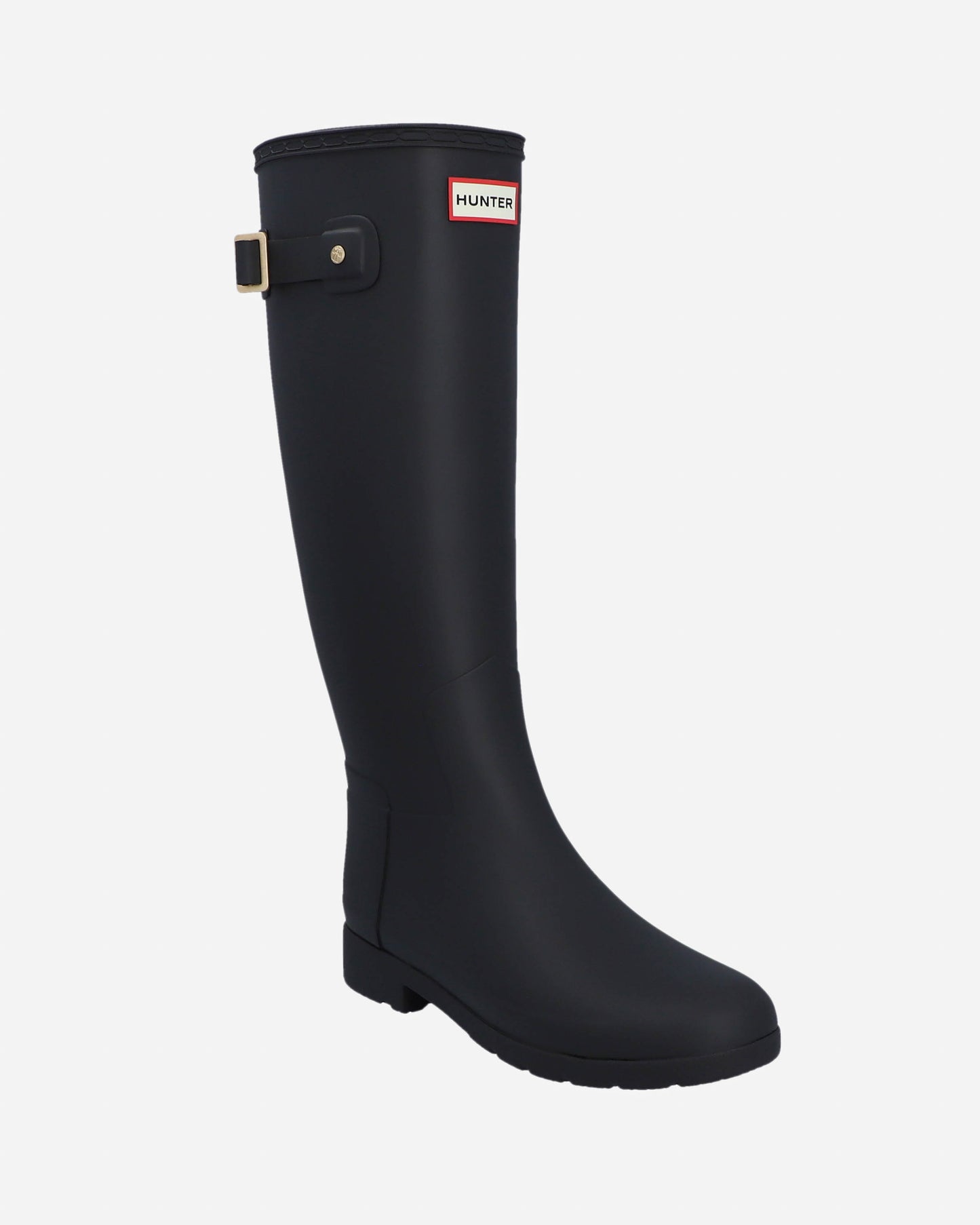 Hunter Womens Refined Gold Trim Tall Boot - Black
