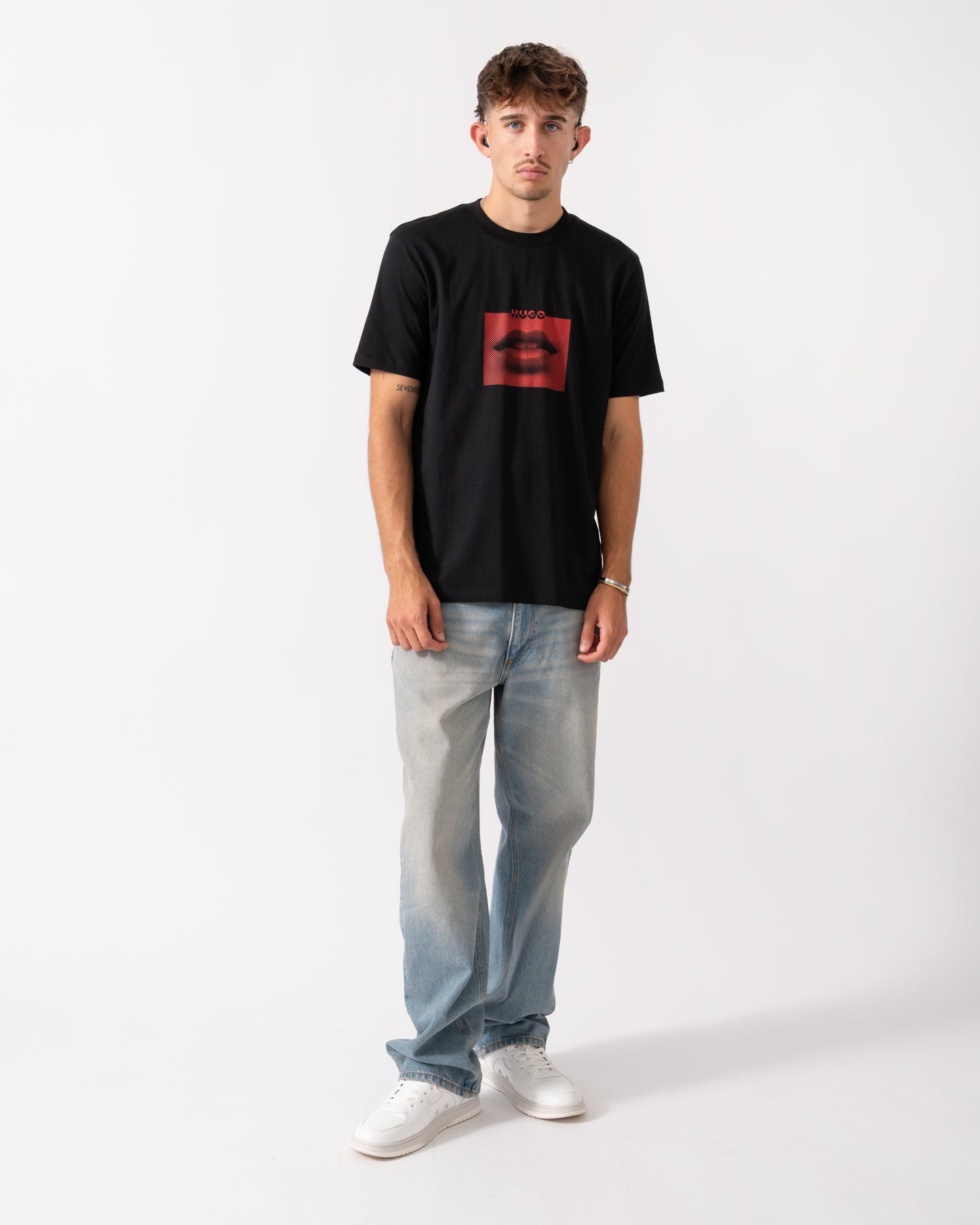 HUGO Deterni Mens Graphic Print T-Shirt - Black 001