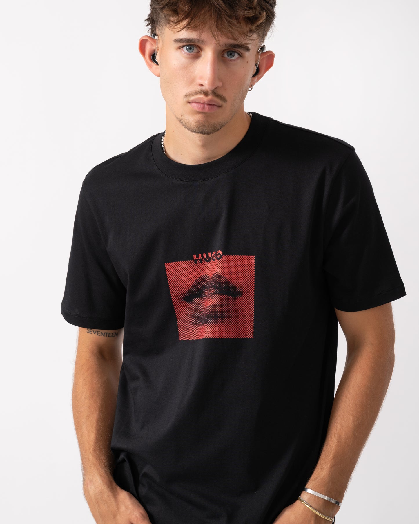 HUGO Deterni Mens Graphic Print T-Shirt - Black 001
