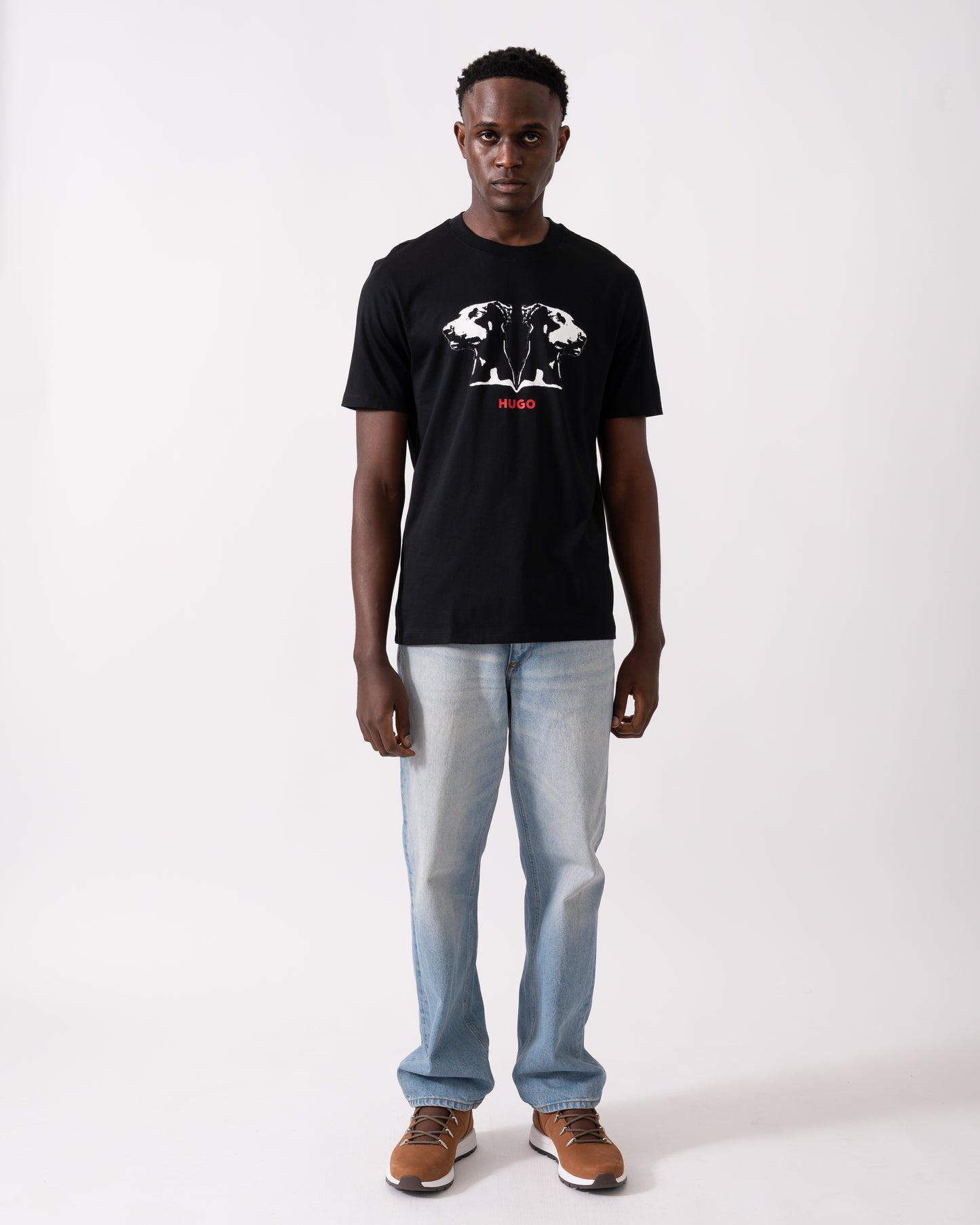 HUGO Dobero Mens Graphic Print T-Shirt - Black 001