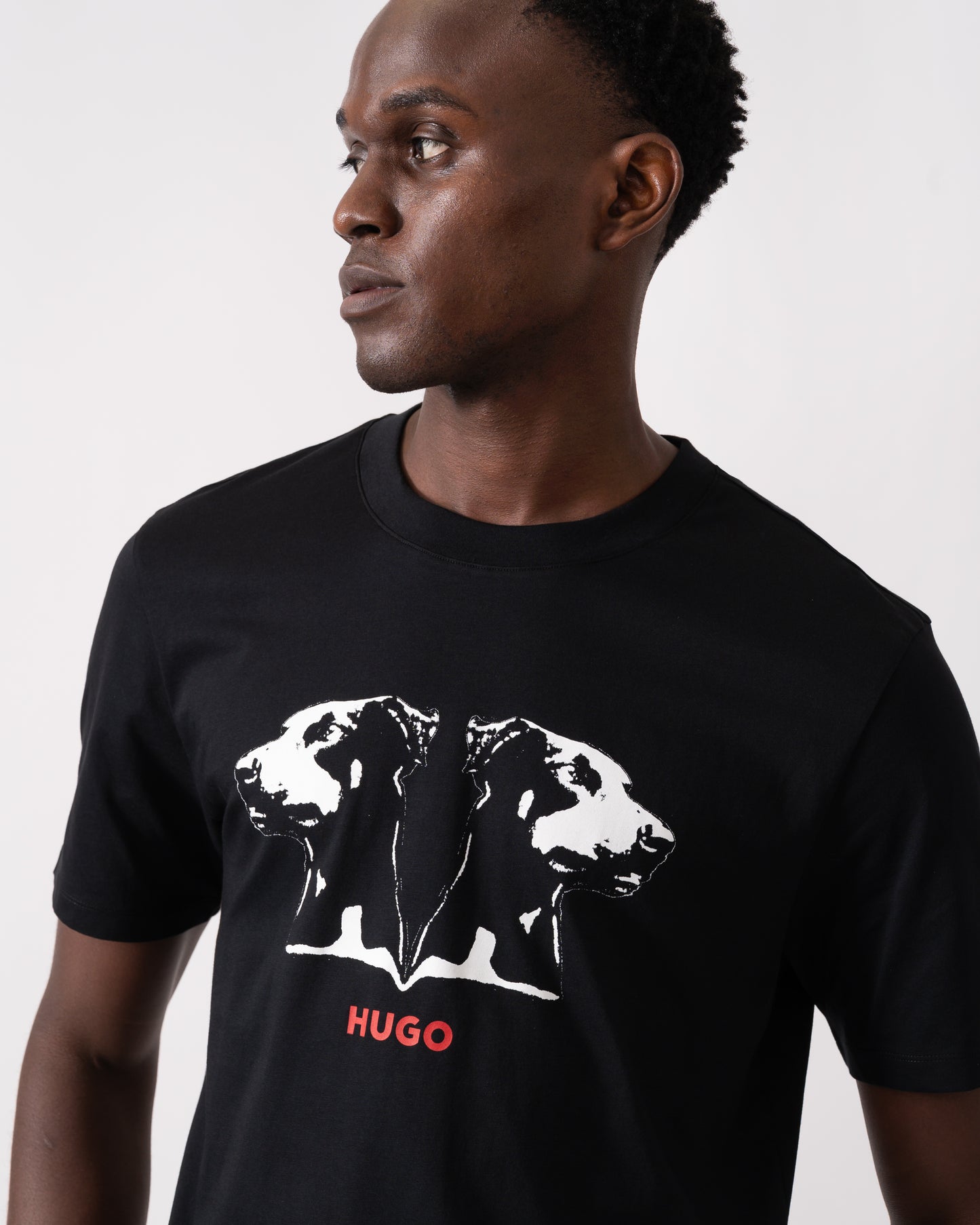 HUGO Dobero Mens Graphic Print T-Shirt - Black 001