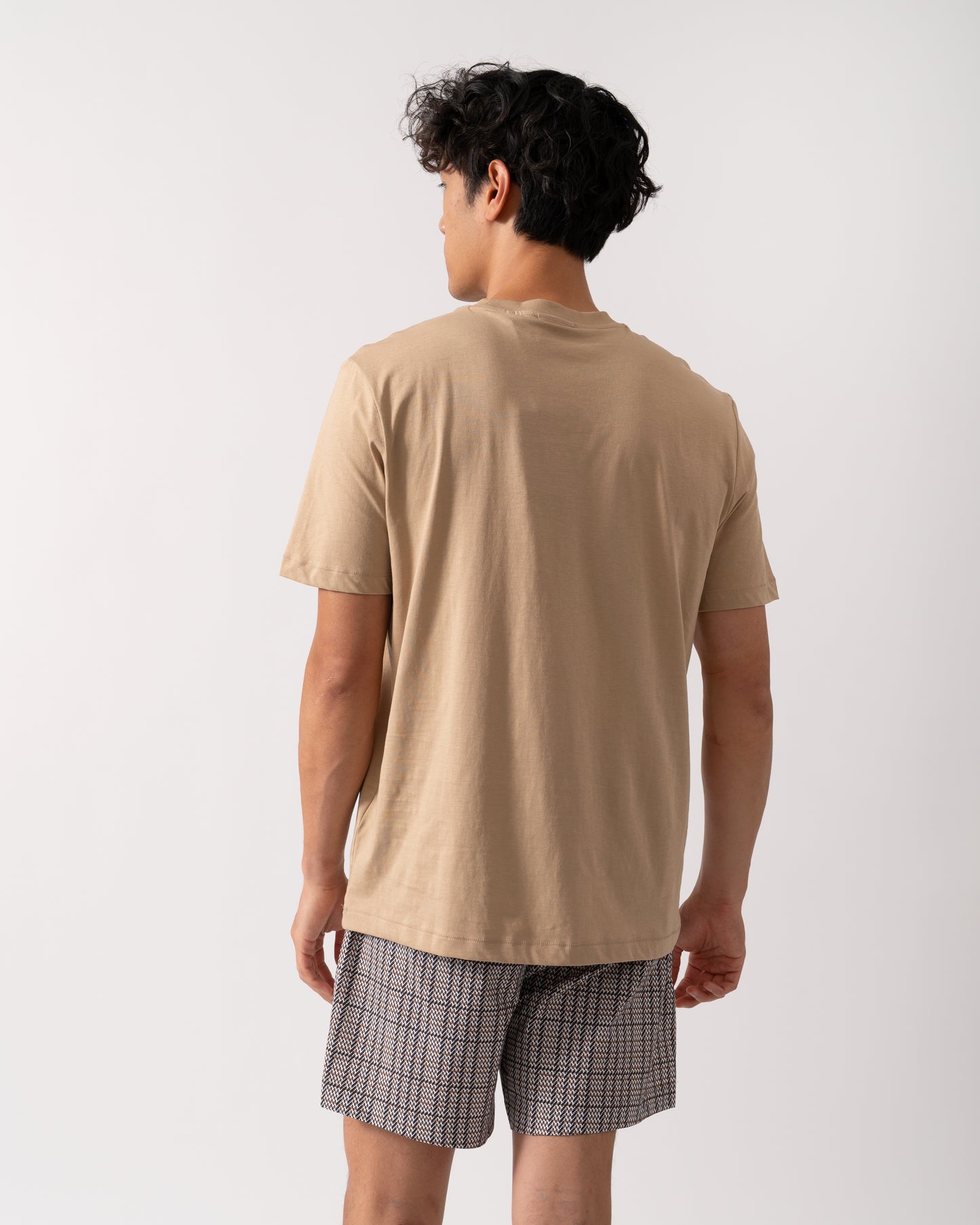 HUGO Dusplit Mens Logo Print T-Shirt - Medium Beige 269