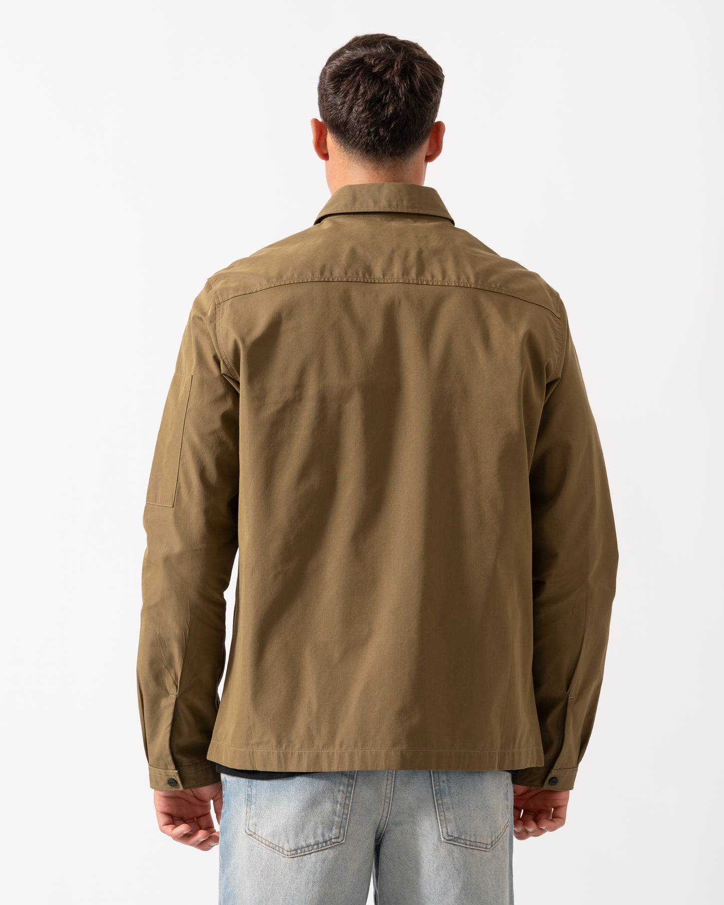 HUGO Emmond Mens Zip Overshirt - Open Green 355