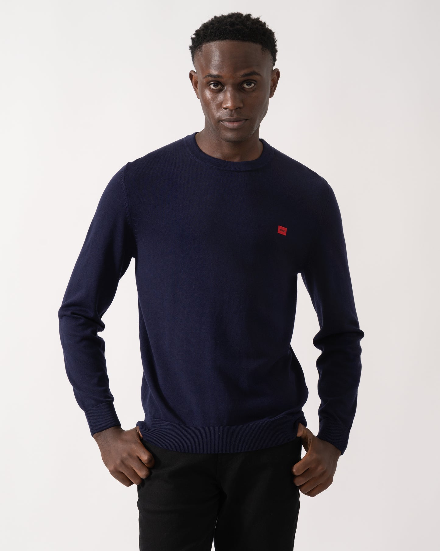 HUGO San Cassius Mens Crew Neck Sweater - Navy 418