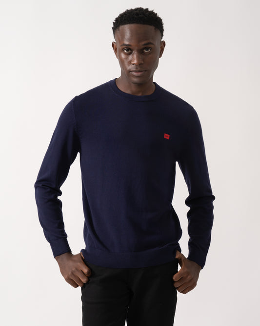 HUGO San Cassius Mens Crew Neck Sweater - Navy 418