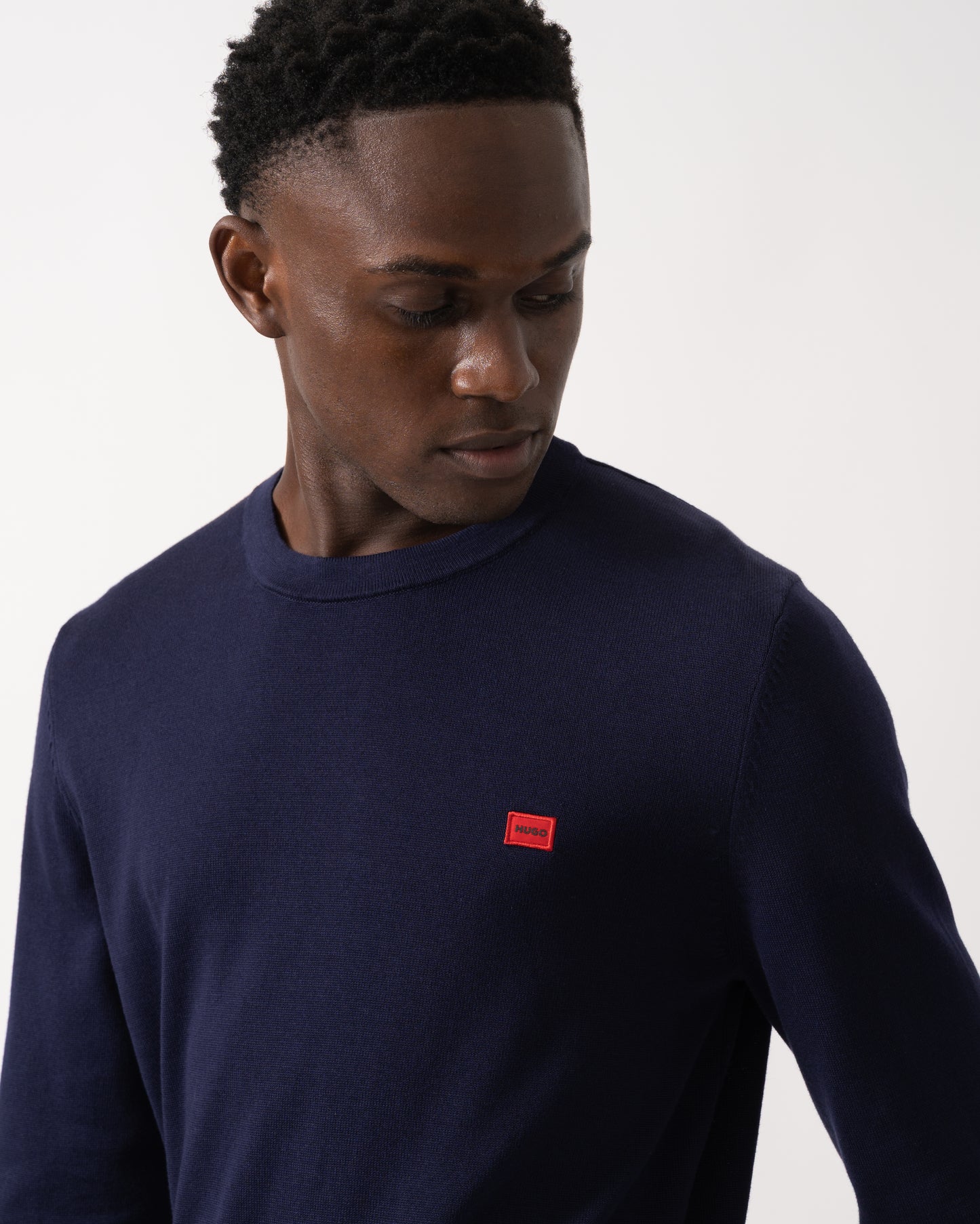 HUGO San Cassius Mens Crew Neck Sweater - Navy 418