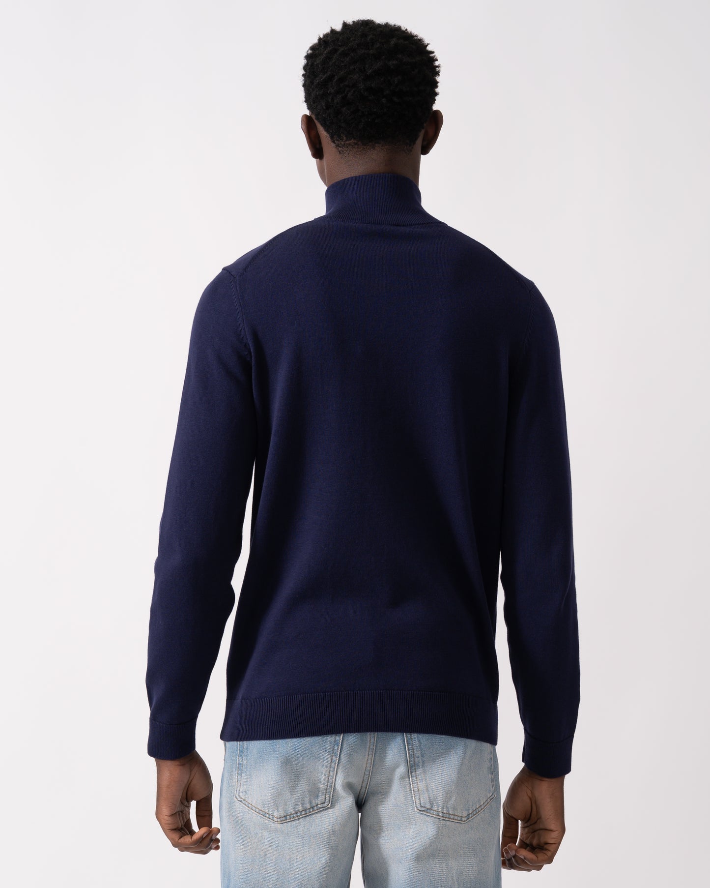 HUGO San Quintus-C Mens 1/4 Zip Pullover - Navy 418