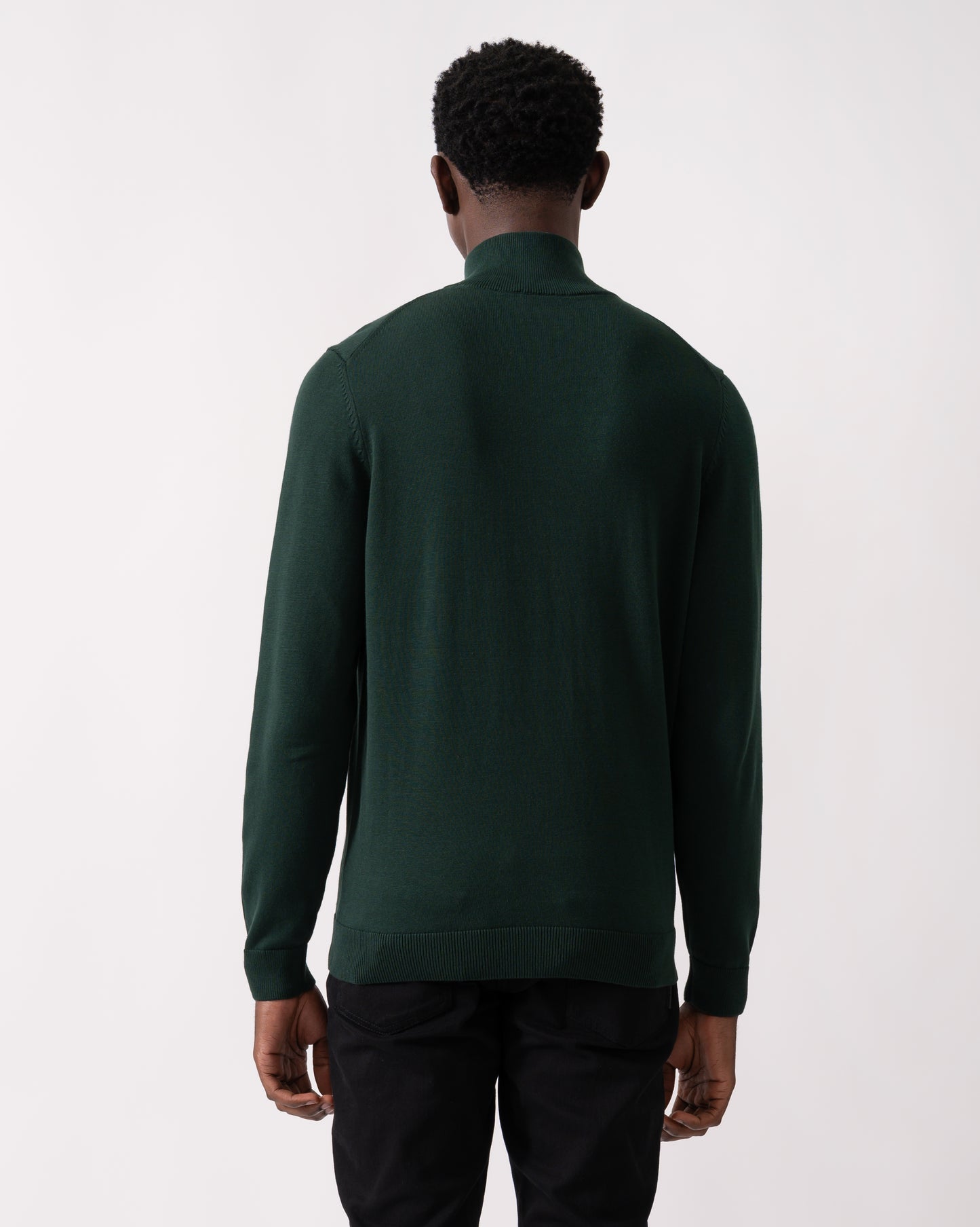 HUGO San Quintus-C Mens 1/4 Zip Pullover - Open Green 385