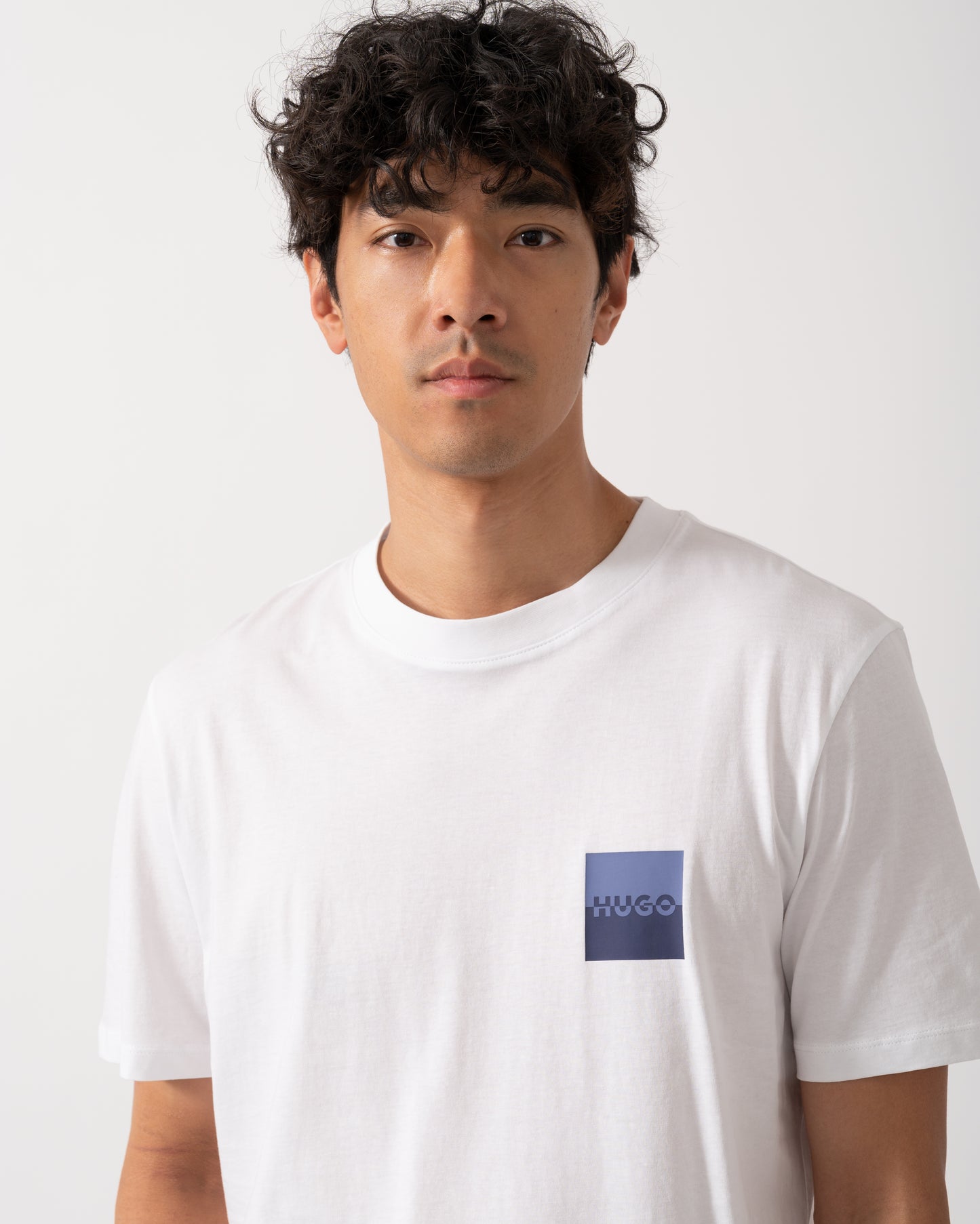 HUGO Dapusi Mens Logo Print T-Shirt - White 100
