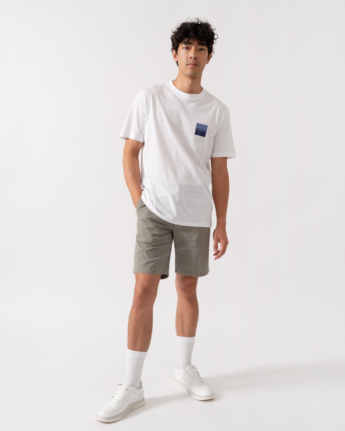 HUGO Dapusi Mens Logo Print T-Shirt - White 100