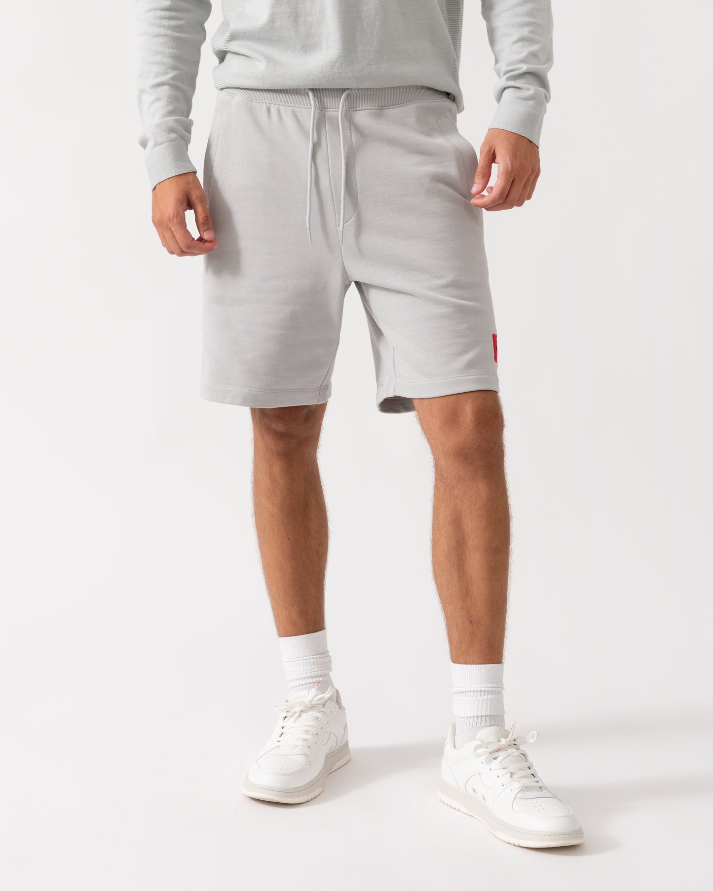 HUGO Diz222 Mens Cotton Terry Shorts with Logo Label