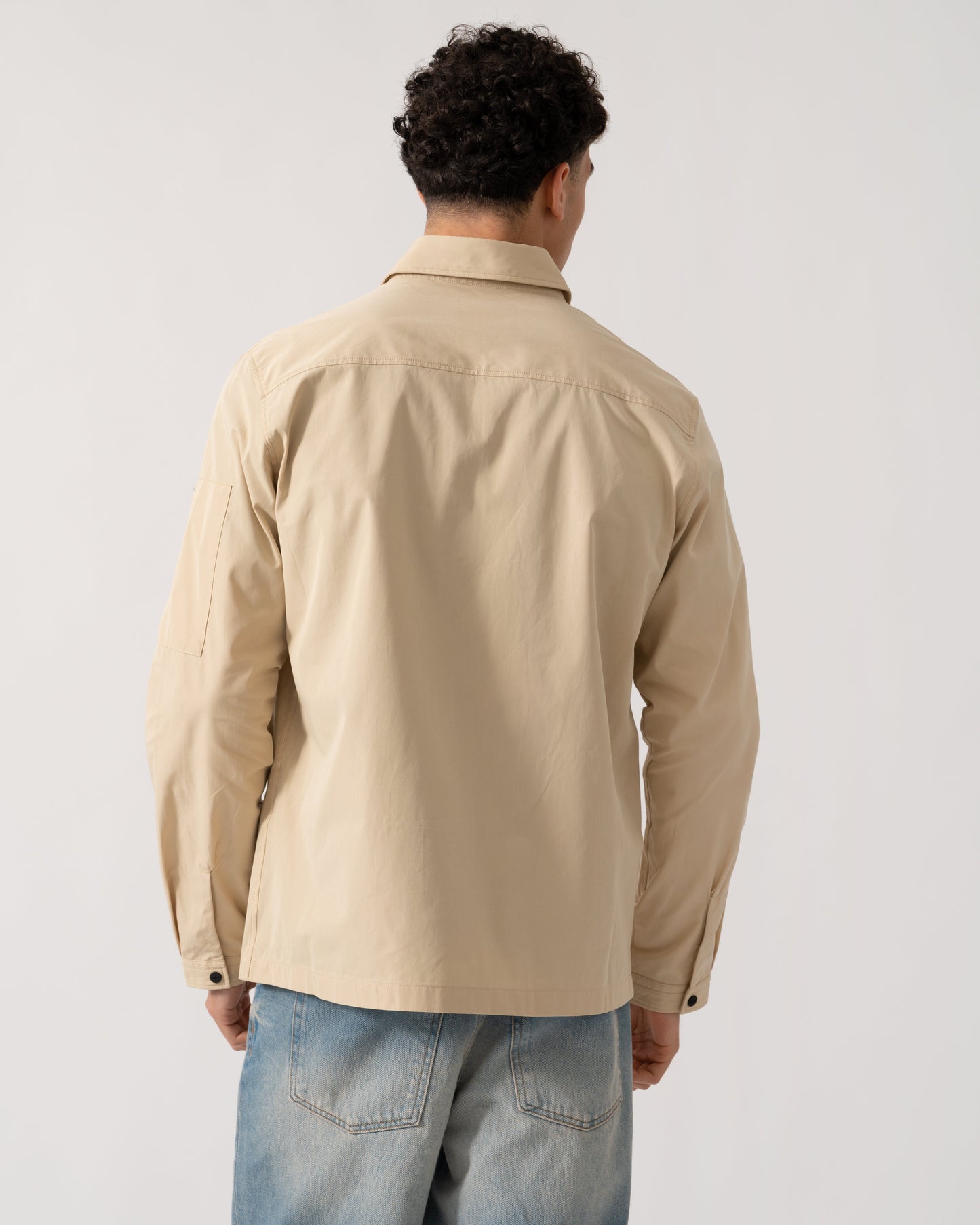HUGO Emmond Mens Zip Overshirt - Open Beige 285