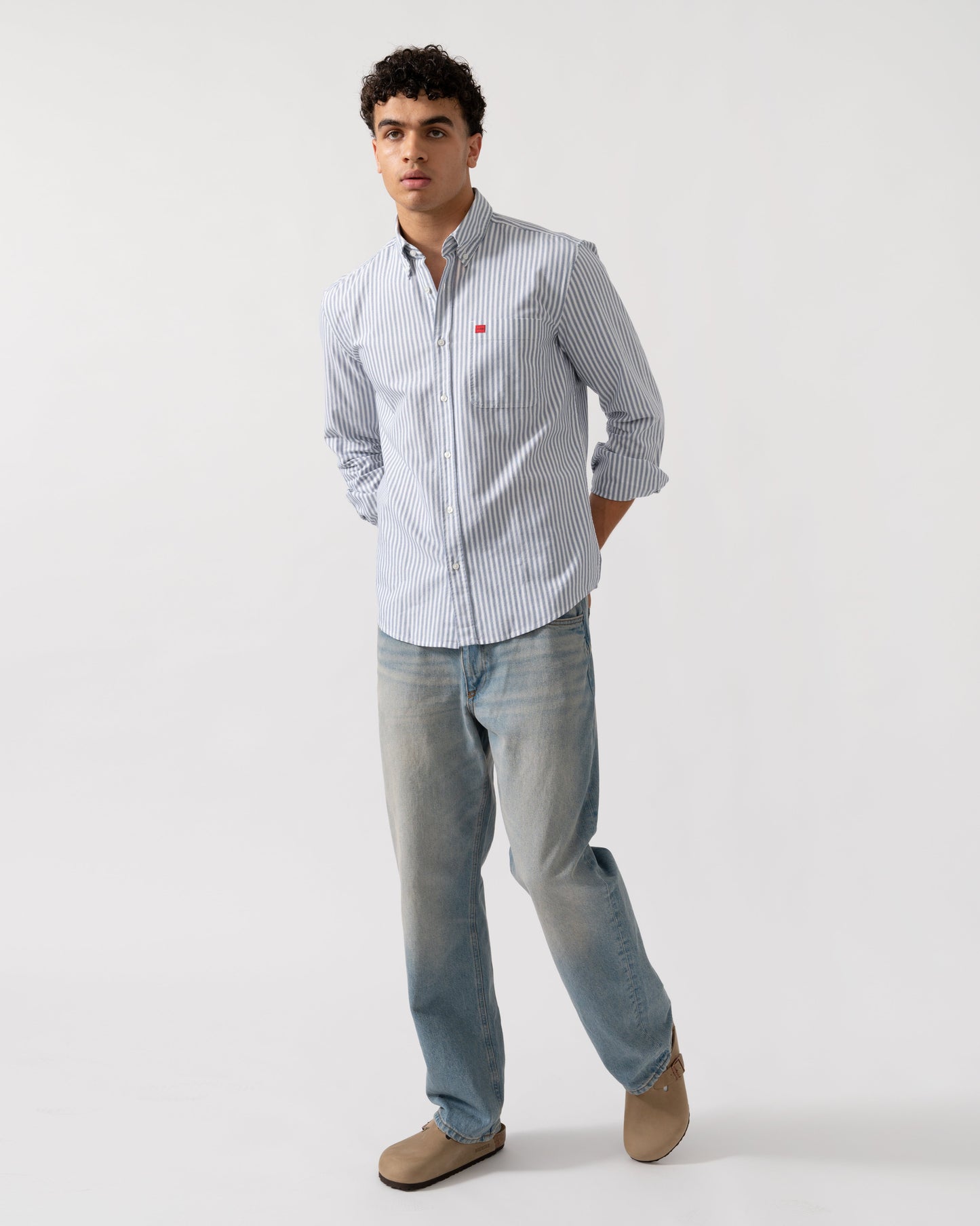 HUGO Evito Slim Fit Mens Long Sleeved Shirt - Bright Blue 430
