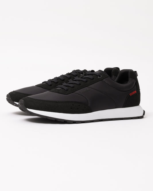 HUGO Icelin Runn Retro-Inspired Trainers with Faux Suede - Black 006