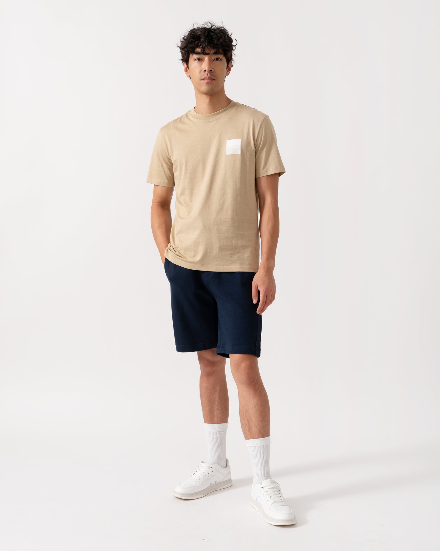 HUGO LIAM Mens Shorts with Logo Tape