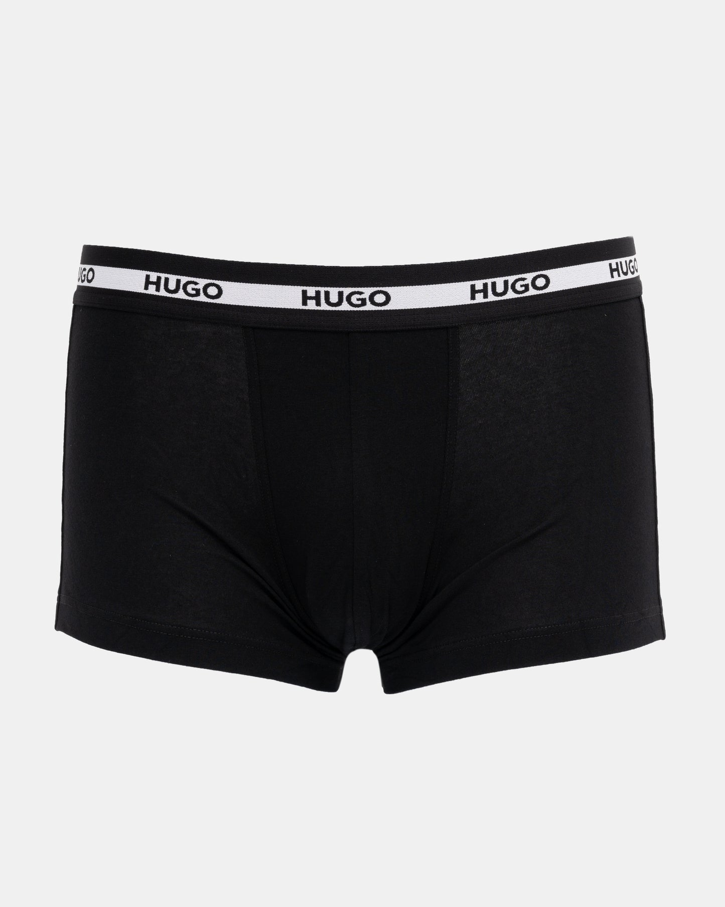 HUGO Planet 3-Pack Stretch-Cotton Logo Waistband Trunks - Black 005