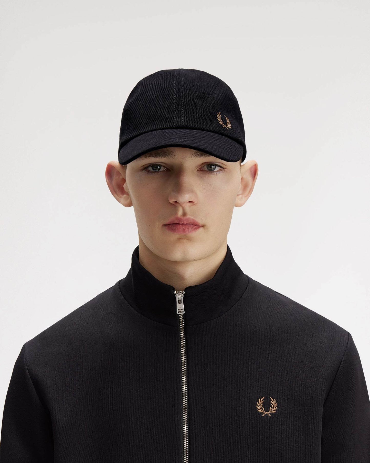 Fred Perry Classic Piqué Cap - Black/Shaded Stone S77