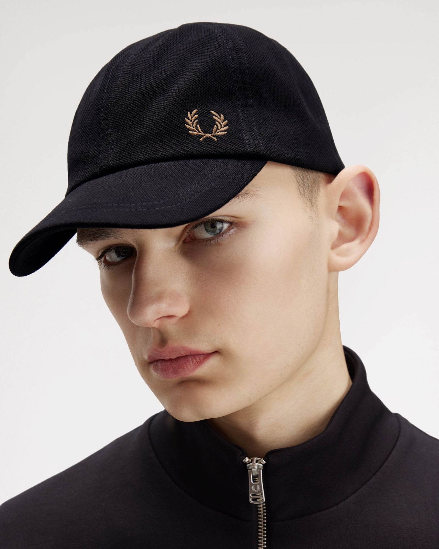 Fred Perry Classic Piqué Cap - Black/Shaded Stone S77