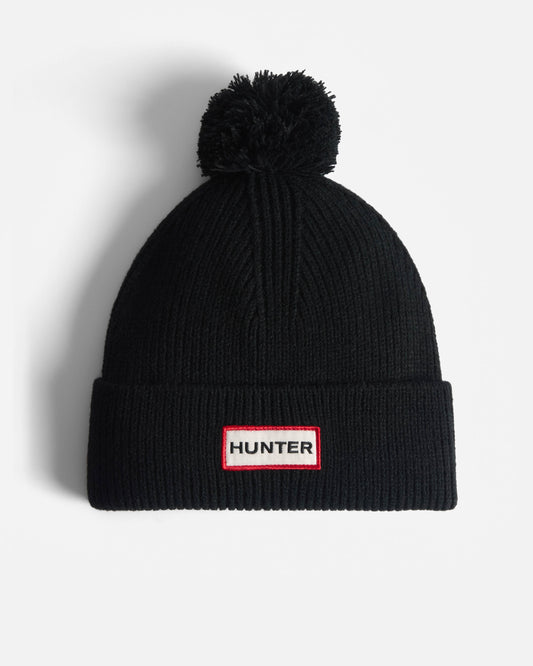 Hunter Brenig Ribbed Pom Beanie - Black