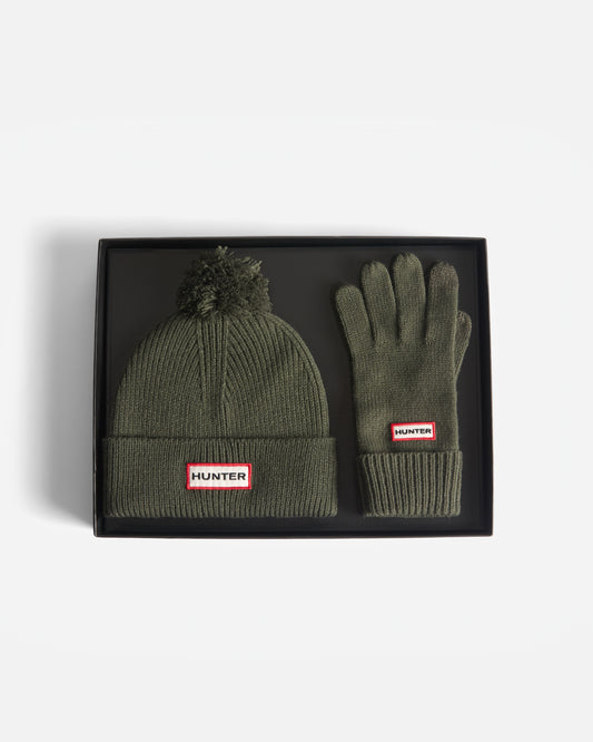 Hunter Anagach Ribbed Pom Beanie/Gloves Box Set - Kambaba