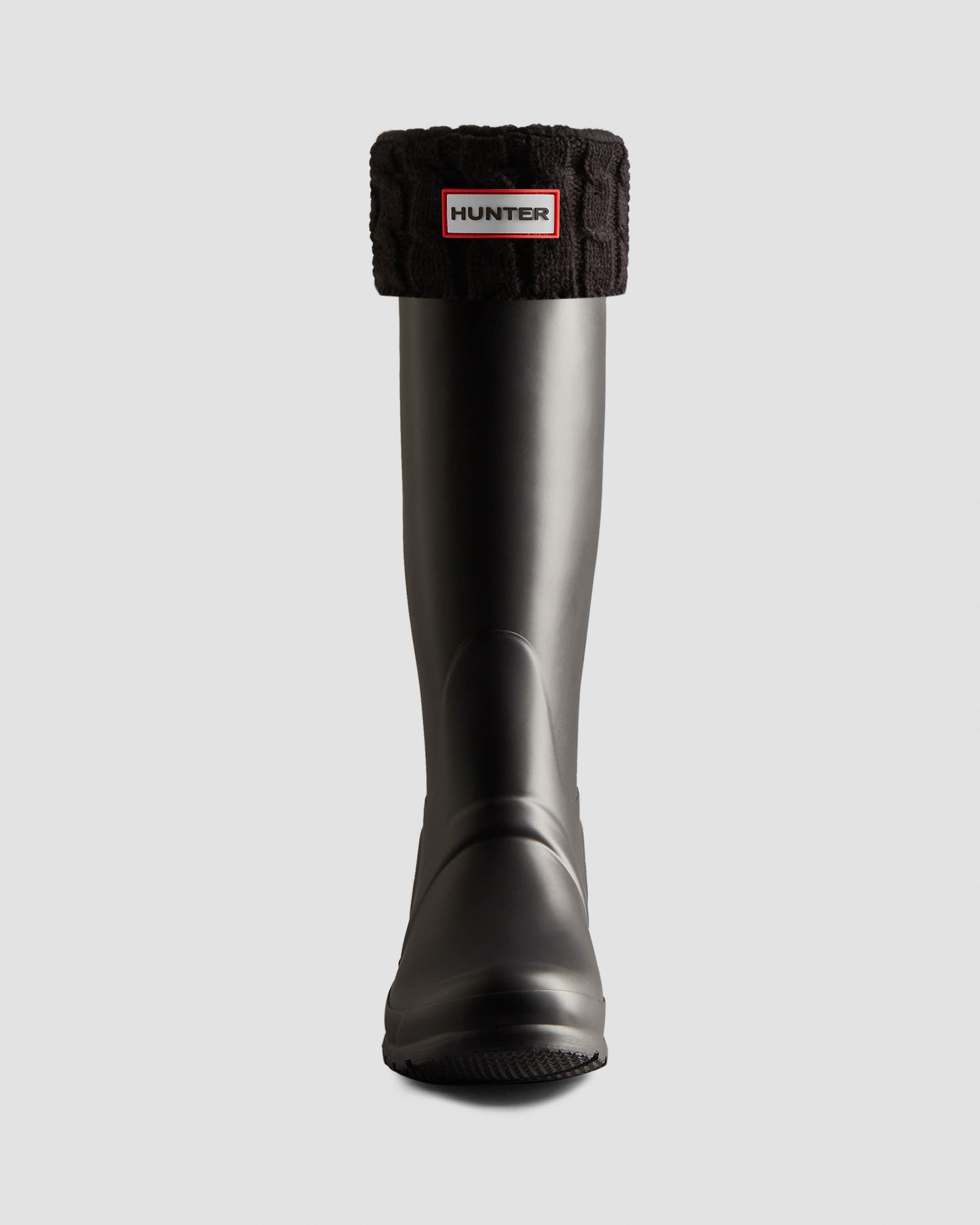 Hunter 6 Stitch Cable Tall Boot Sock - Black