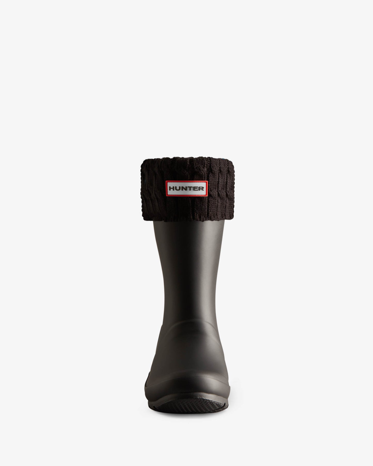 Hunter 6 Stitch Cable Short Boot Sock - Black