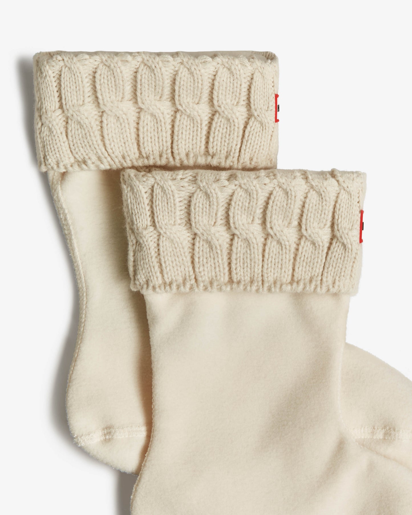 Hunter 6 Stitch Cable Short Boot Sock - Hunter White