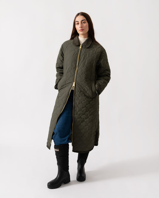 Hunter Fionn Womens Long Quilted Jacket - Kambaba