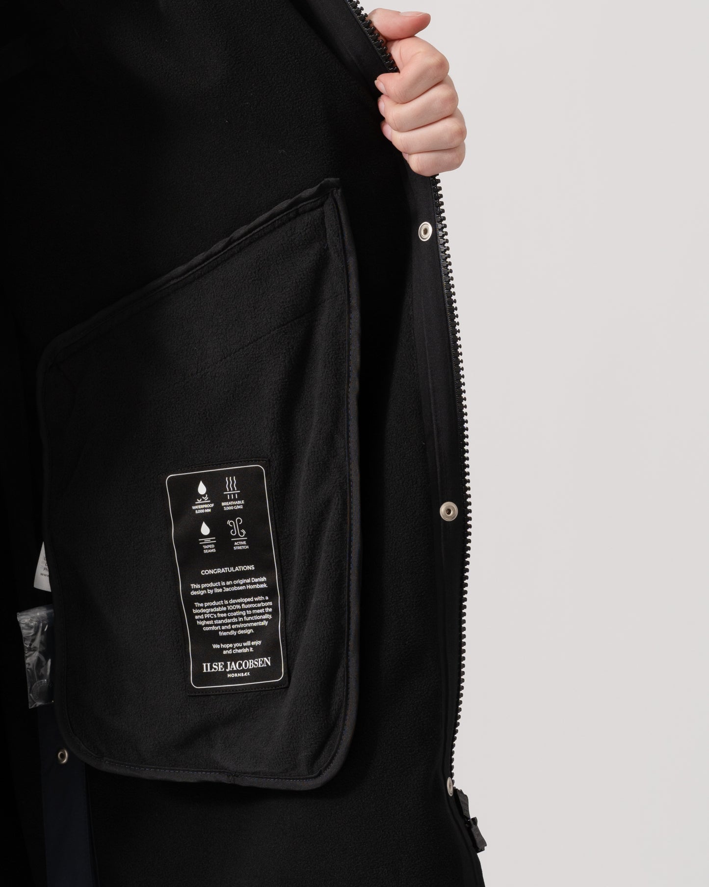 Ilse Jacobsen Daybreak Womens Long Softshell Raincoat - Dark Indigo 660