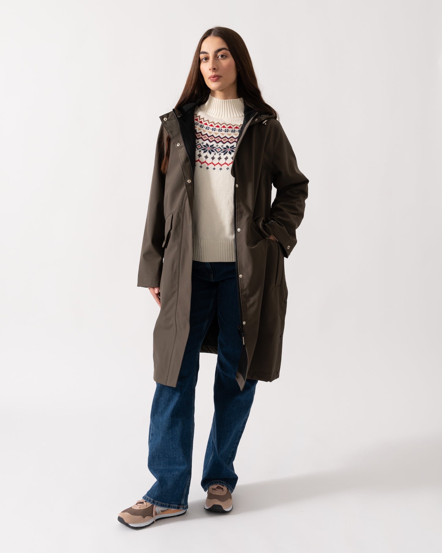 Ilse Jacobsen Daybreak Womens Long Softshell Raincoat - Wren 259