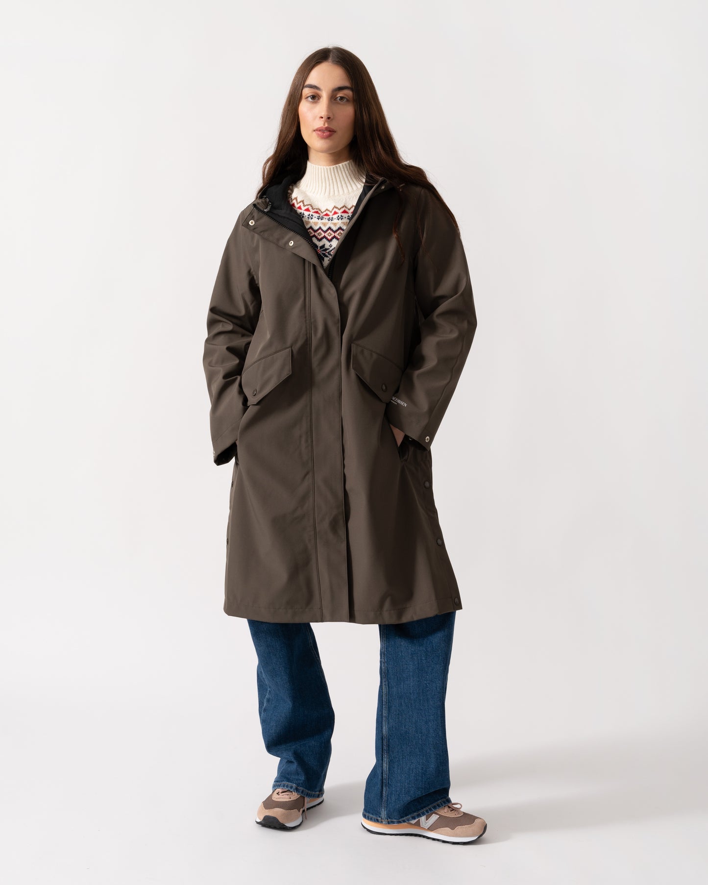 Ilse Jacobsen Daybreak Womens Long Softshell Raincoat - Wren 259