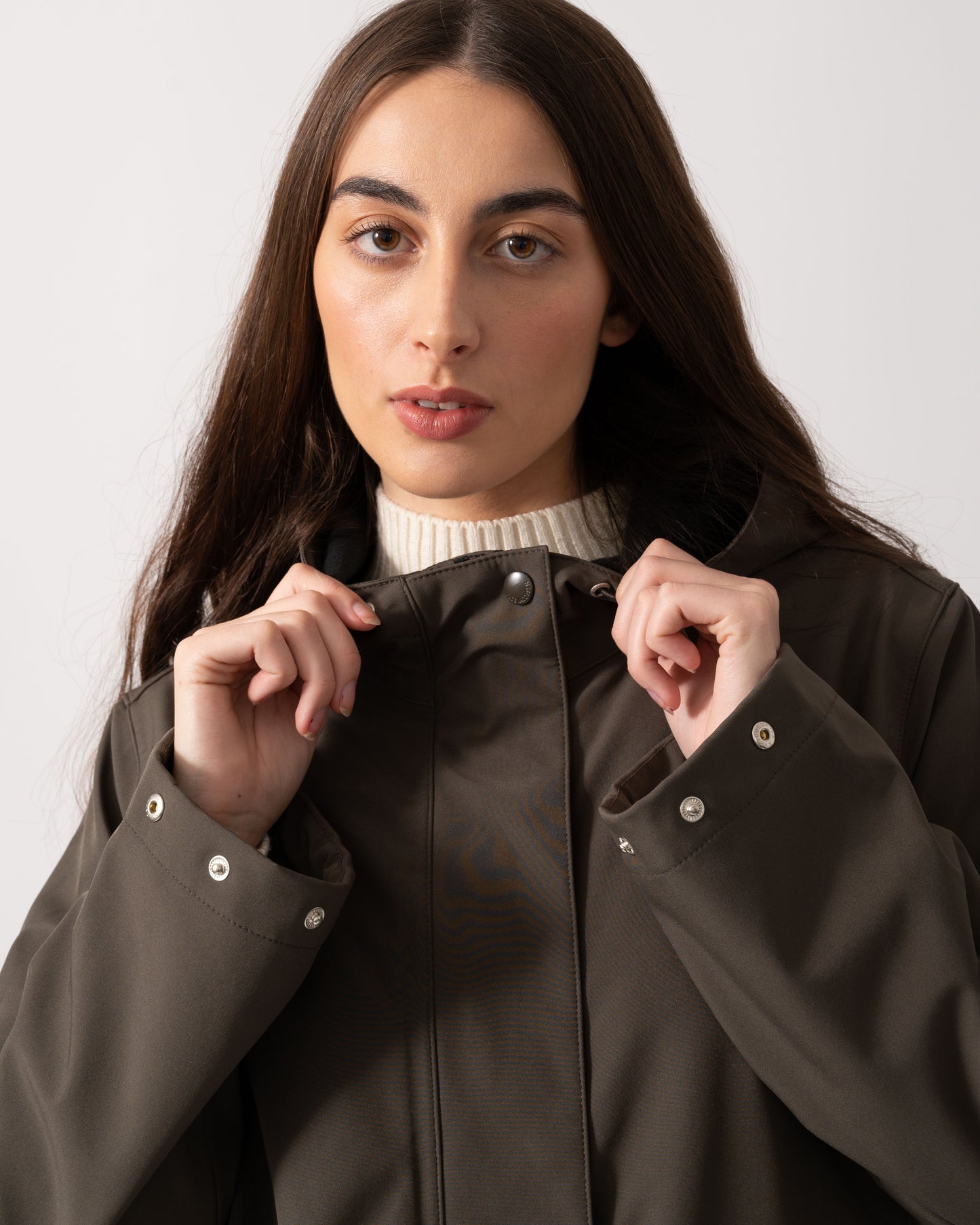 Ilse Jacobsen Daybreak Womens Long Softshell Raincoat - Wren 259