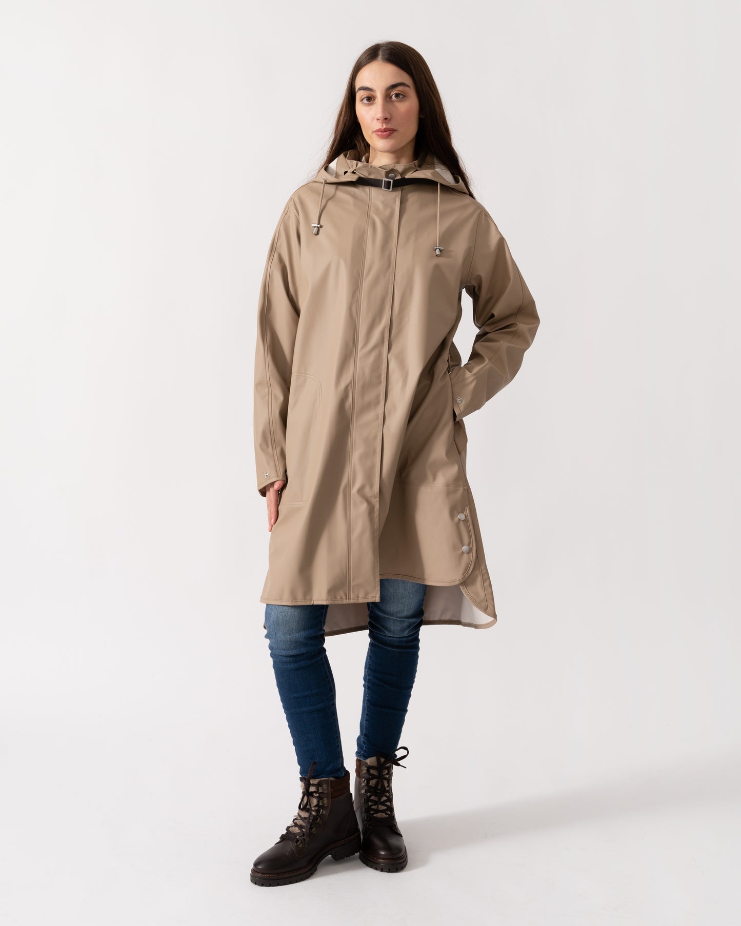 Ilse Jacobsen Rain Womens A-Line Rubberised Raincoat - Wheat 222