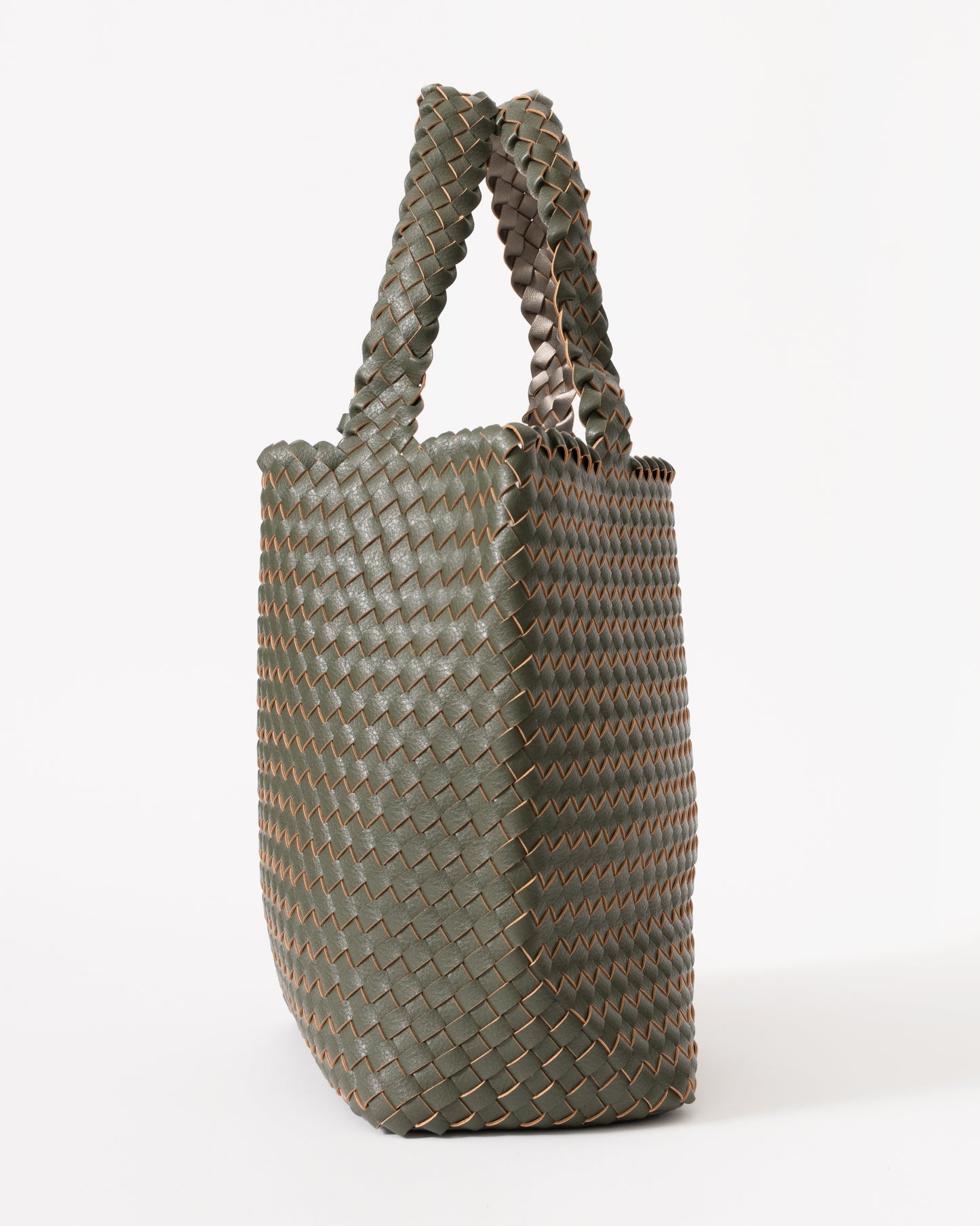 Ilse Jacobsen Reversable Womens Braided Shopper - Army Gun Metal 410718
