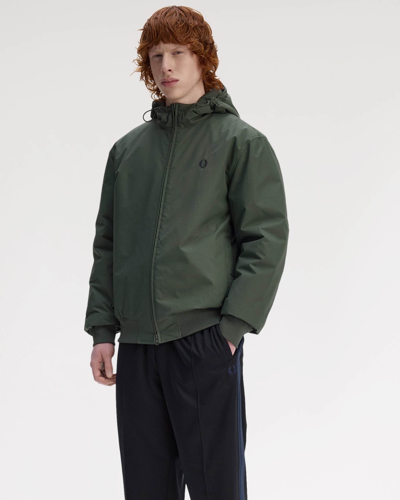 Fred Perry Mens Hooded Brentham Jacket - Court Green X89