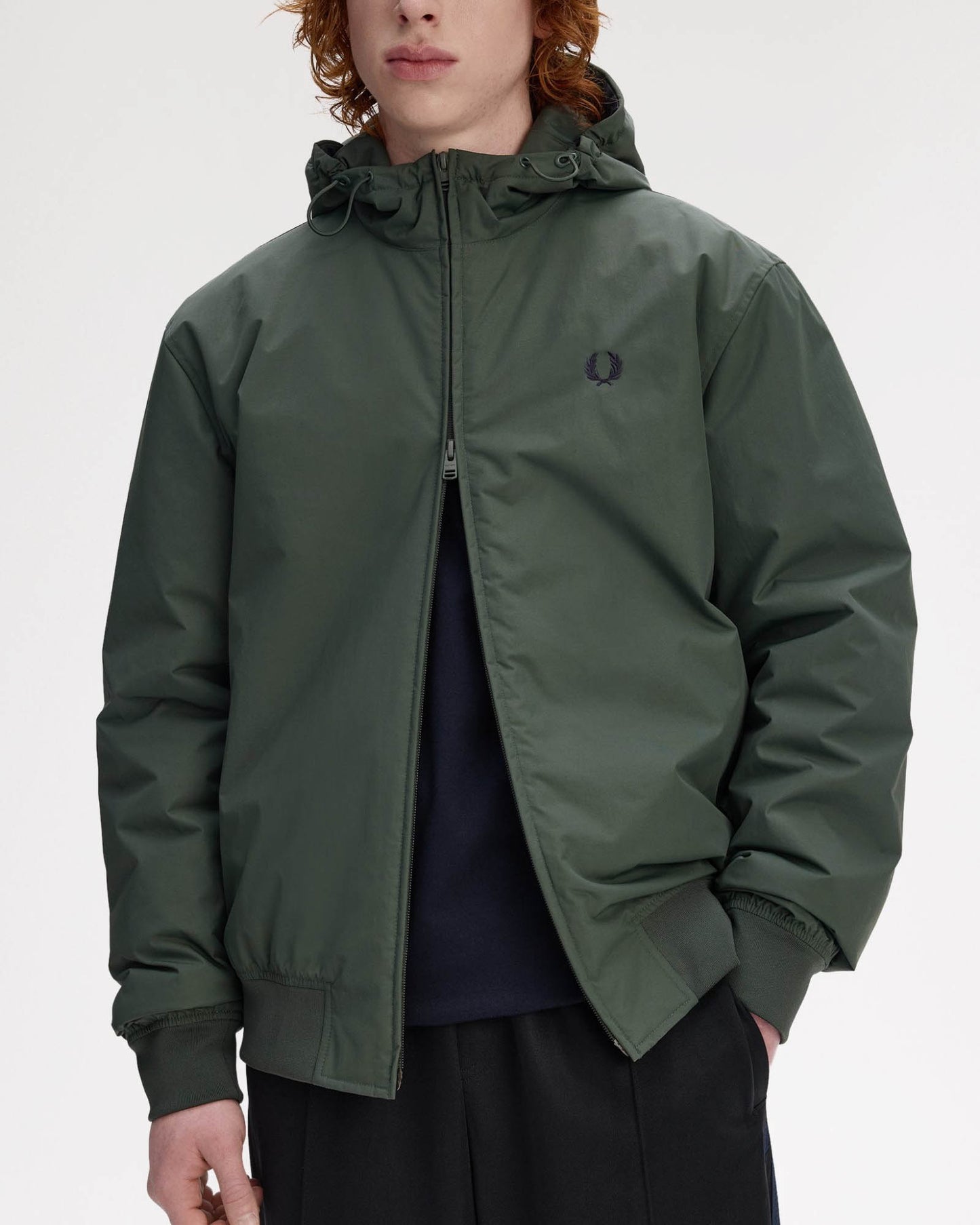 Fred Perry Mens Hooded Brentham Jacket - Court Green X89