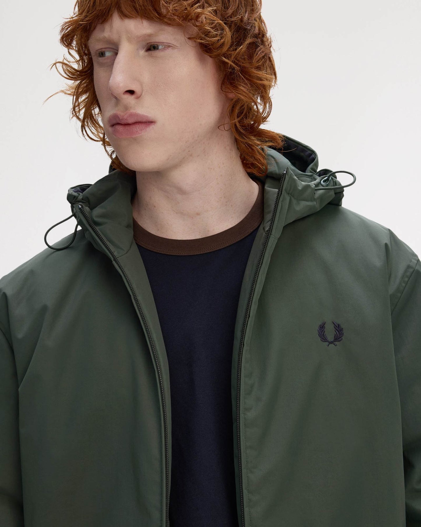 Fred Perry Mens Hooded Brentham Jacket - Court Green X89