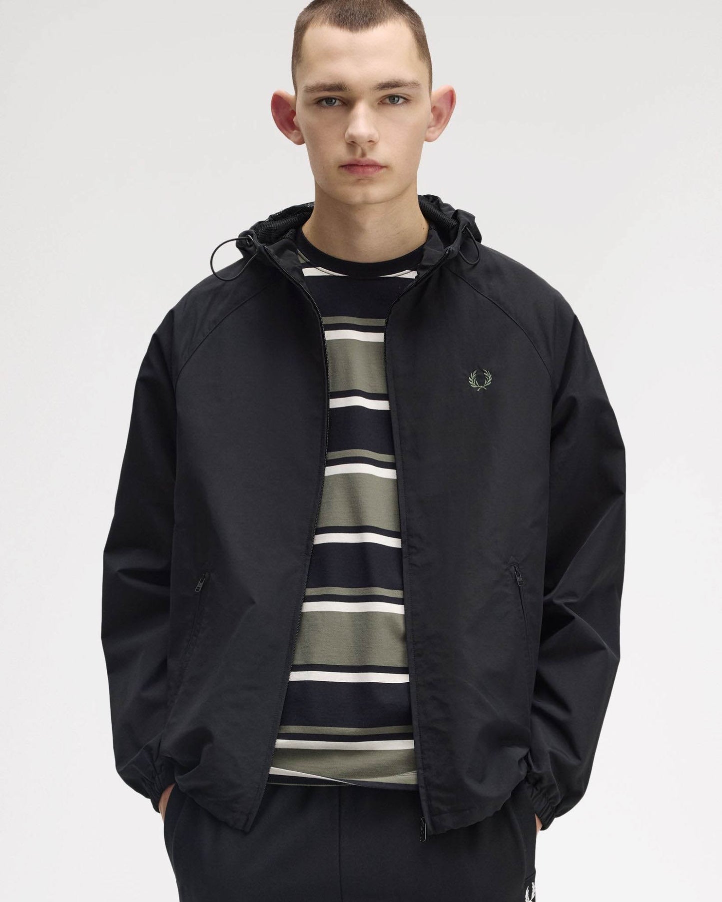 Fred Perry Mens Hooded Shell Jacket - Black 102