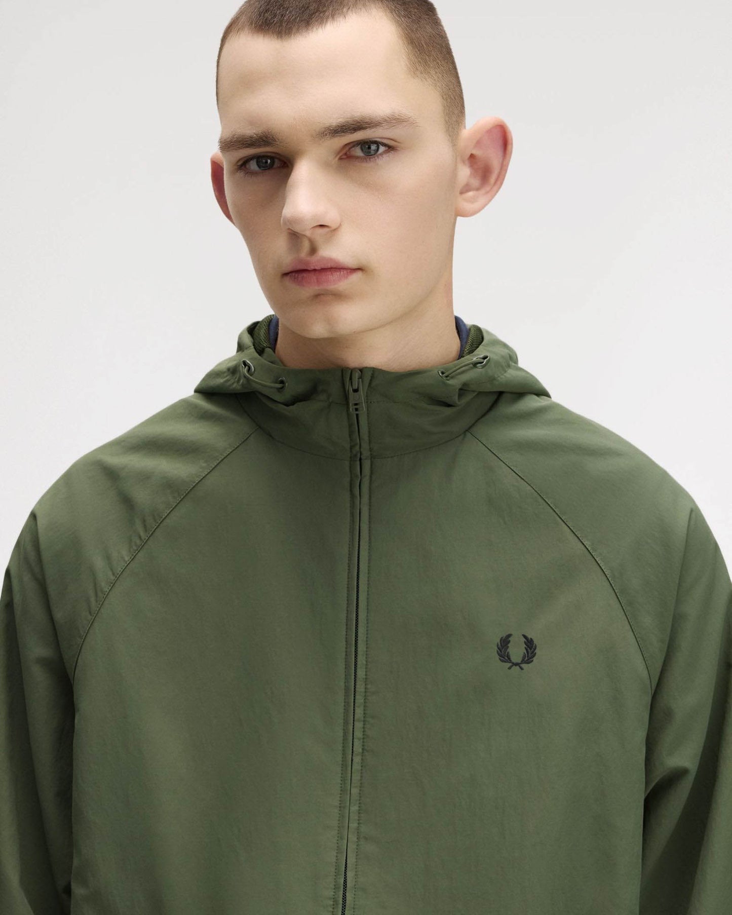 Fred Perry Mens Hooded Shell Jacket - Laurel Wreath Green W19